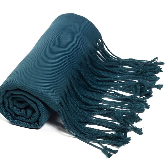 Oussum Fringe Winter Viscose Scarf Large Stylish Shawl for Girls - Picture 5 of 6